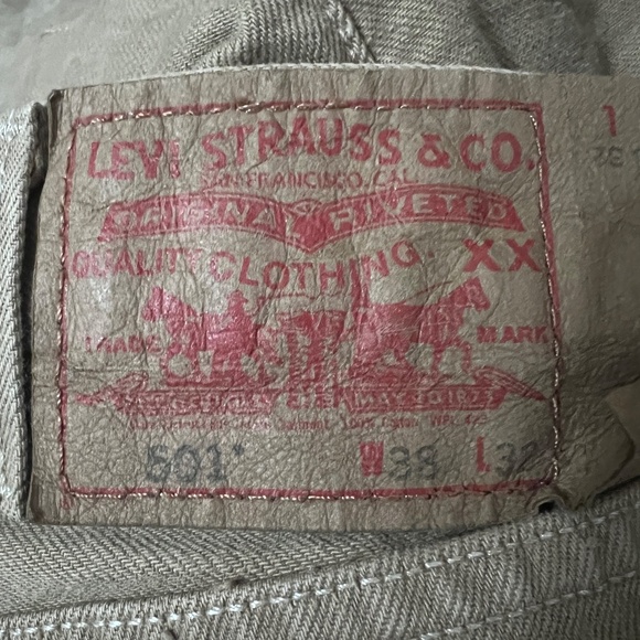 Levi's Men's Denim 501 Original Shrink to Fit Button Fly Jeans Brown 38x32 - Picture 5 of 5